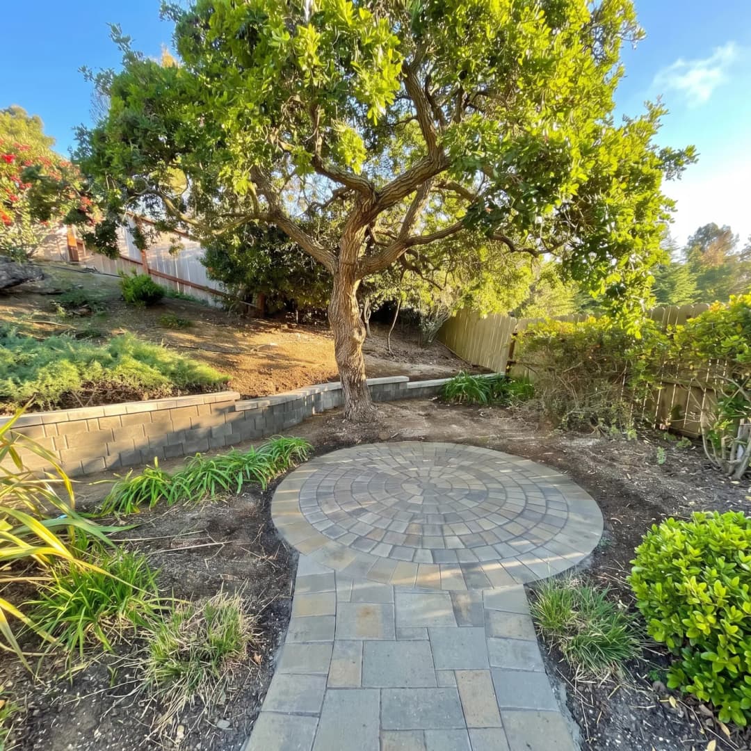 Custom circular paver patio