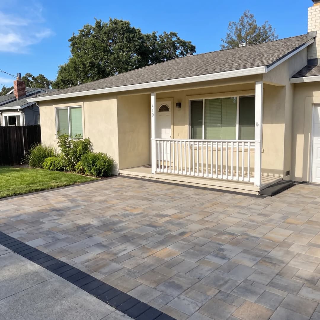 Paver driveway installation in California